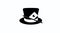 Magician or Magic Logo. Black and White Icon, with a Magician Hat