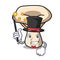 Magician milk mushroom mascot cartoon