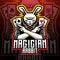 Magician rabbit esport mascot logo design