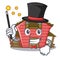 Magician red storage barn isolated on mascot