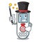 Magician remote control mascot cartoon