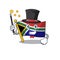 Magician south africa flag flies at cartoon pole