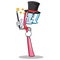 Magician toothbrush mascot cartoon style