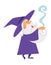 Magician or wizard and magic smoke or spell, old witch man