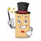 Magician wooden cutting board mascot cartoon