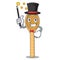 Magician wooden spoon mascot cartoon