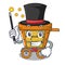 Magician wooden trolley mascot cartoon