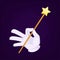 Magicians hand wearing gloves with wand vector illustration