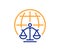 Magistrates court line icon. Justice scales sign. Vector