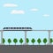 Maglev rail train vector illustration.