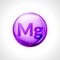 Magnesium mineral vector icon. 3D glossy drop pill capsule. Dietary medical mineral supplement