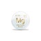 Magnesium symbol - Mg. Element of the periodic table on white ball with golden signs. White background