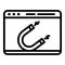 Magnet web page icon, outline style