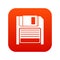 Magnetic diskette icon digital red