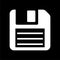 Magnetic floppy disc icon on dark background