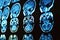 Magnetic resonance image scan of the brain. MRI film of a human skull and brain. Neurology background.