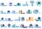 Magnetic resonance tomography icons set cartoon vector. Ct scan