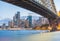 Magnificence of Harbour Bridge at dusk, Sydney