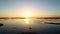 Magnificent aerial nature footage of Beautiful light sunset or sunrise over lake