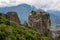 Magnificent autumn landscape. Monastery Holy Trinity, Meteora, Greece.