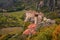 Magnificent autumn landscape.The Monastery of Rousanou