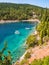 Magnificent beach with turquoise water on the island of Kefalonia in the Ionian Sea in Greece