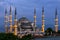 The magnificent Blue Mosque in the Sultanahmet district of Istanbul in Turkey.