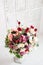 Magnificent bouquet of flowers in white vase