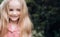 Magnificent bush of hair. Little girl wear long hair. Small girl with blond hair. Happy little child with adorable smile