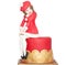 Magnificent cake the Frenchwoman in the red isolation
