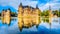 Magnificent Castle De Haar surrounded by a Moat, a 14th century Castle completely rebuild in the late 19th century