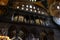 The magnificent ceiling of Hagia Sophia Aya Sofya in the Sultanahmet district of Istanbul in Turkey