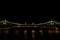 Magnificent Chain Bridge Szechenyi Lanchid at night in beautiful Budapest, Hungary