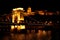 Magnificent Chain Bridge Szechenyi Lanchid at night in beautiful Budapest, Hungary