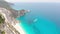 Magnificent coastline of Lefkada island with turquoise clear waters, Greece