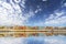 Magnificent Colorful panorama of Seville riverside of Guadalquivir at sunset, Spain