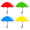 Magnificent design of four umbrellas with different colors