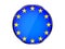 Magnificent design of a round icon in the concept of the European Union with a metal stroke