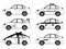 Magnificent design of a sketch of six different cars