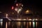 Magnificent display of fireworks illuminating the night sky over the city of Frankfurt, Germany