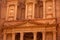Magnificent facade of Treasury at Petra (Al Khazneh)