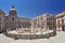 Magnificent fountain Fontana Pretoria on Piazza Pretoria. Work of the Florentine sculptor Francesco Camilliani. Palermo Sicily