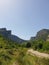 Magnificent green cliffs and a path