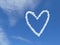 Magnificent heart-shaped cloud in a beautiful blue sky photo montage