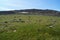 Magnificent hilly landscape against the blue sky