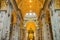 Magnificent interior view of Saint Peter`s Basilica in Vatican City Italy