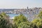 Magnificent istanbul view with old town, and historical buildings from topkapi palace in