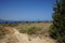 Magnificent landscape with a look at the Mediterranean Sea with Kolymbia Flag Hill, Kolympia, Rhodes, Greece