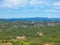 Magnificent landscape of Provence near Aix en Provence with trees, rocky hills and mountains