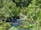 Magnificent landscape of Provence where the Sorgue river flows in a beautiful natural environment at Fontaine de Vaucluse